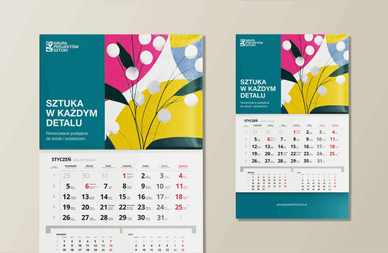 Kalendarz jednodzielny firmowy przykład zastosowania