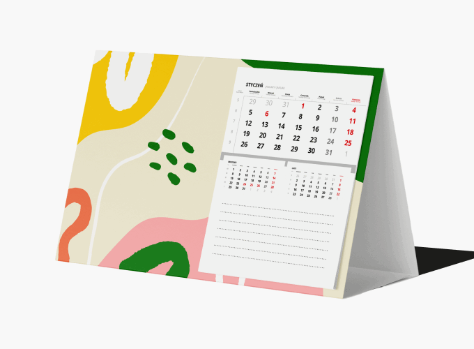 kalendarz spiralowany biurkowy