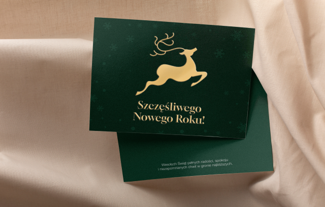 kartka świąteczna z folią soft skin